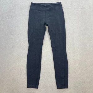 Patagonia Women’s Black Gray Striped Athletic Stretch Pants Leggings Size XS